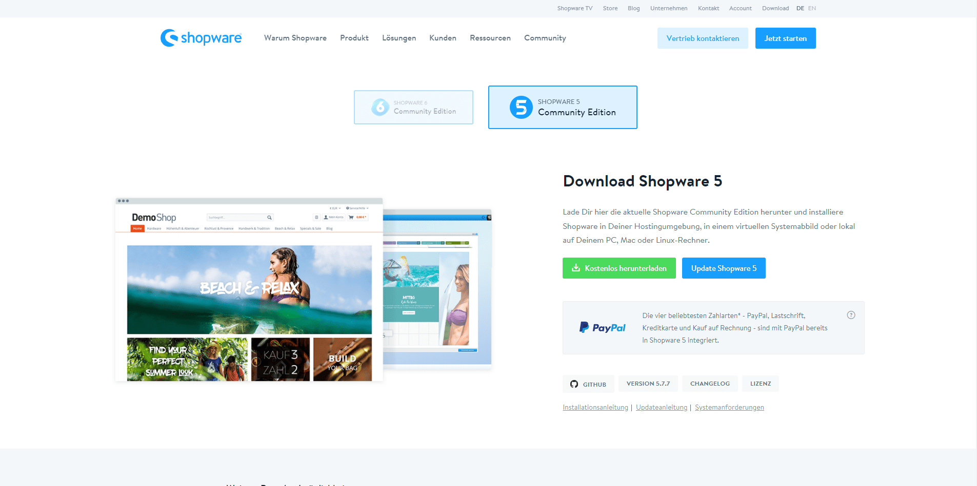 Shopware 5 -Download