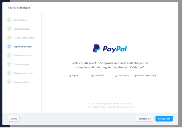 Shopware 6 Konfiguration - PayPal Konfiguration 